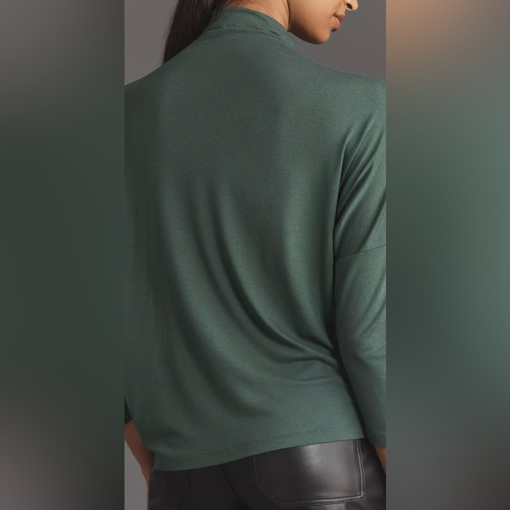 Anthropologie Green Turtleneck Dolman Top XL - Picture 3 of 9